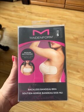 Maidenform Beige Backless Bandeau Bra - Adhesive Strapless Support